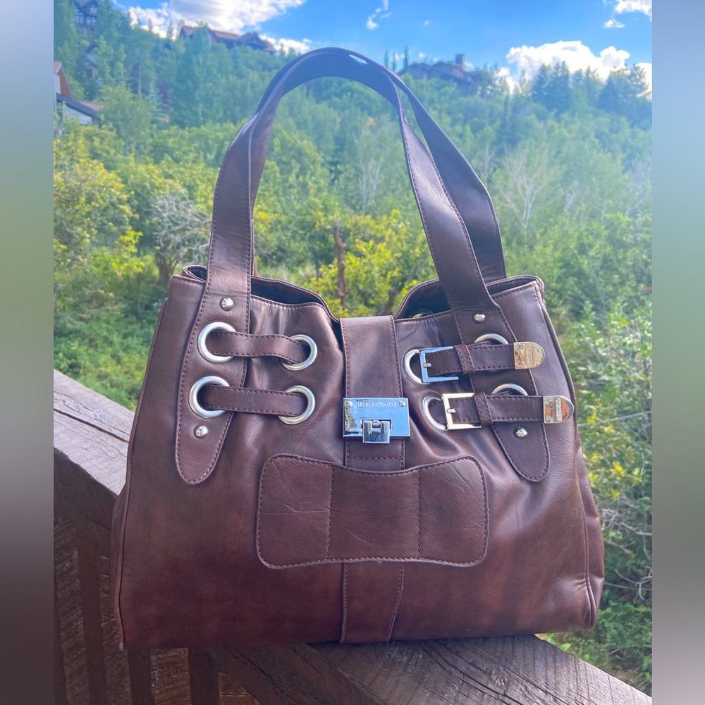 Jimmy Choo Large Ramona Brown Bag